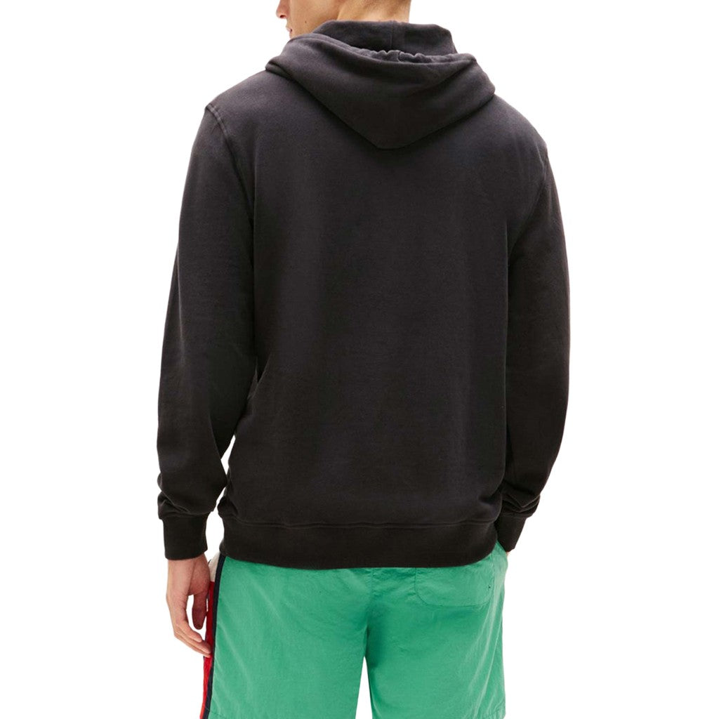Tommy Jeans Regular Fit Hoodie van geborstelde stof met bedrukt logo – Zwart
