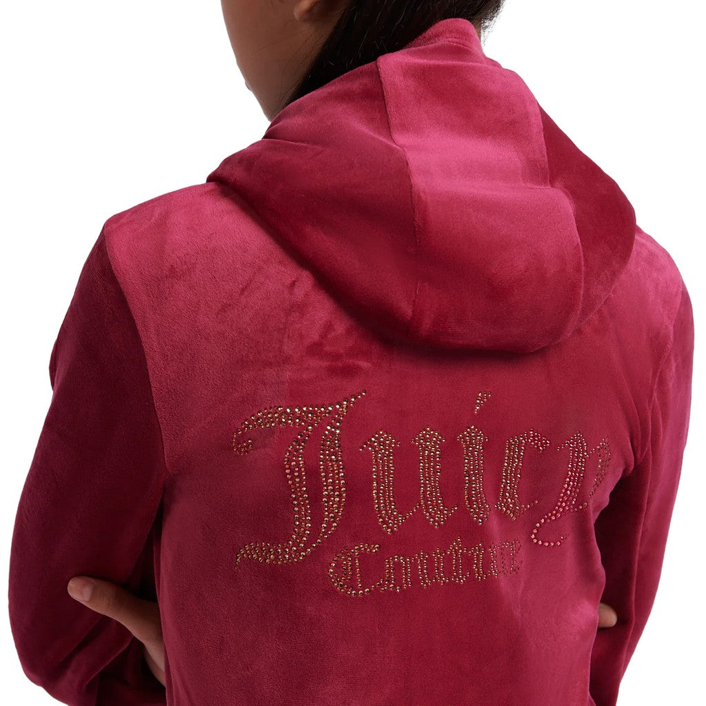 Juicy Couture Kids Hoodie met rits – Bordeauxrood