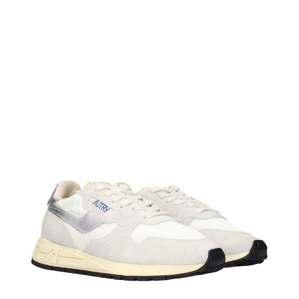 Autry Reelwind Sneakers van textiel en suède – Wit / Zilver