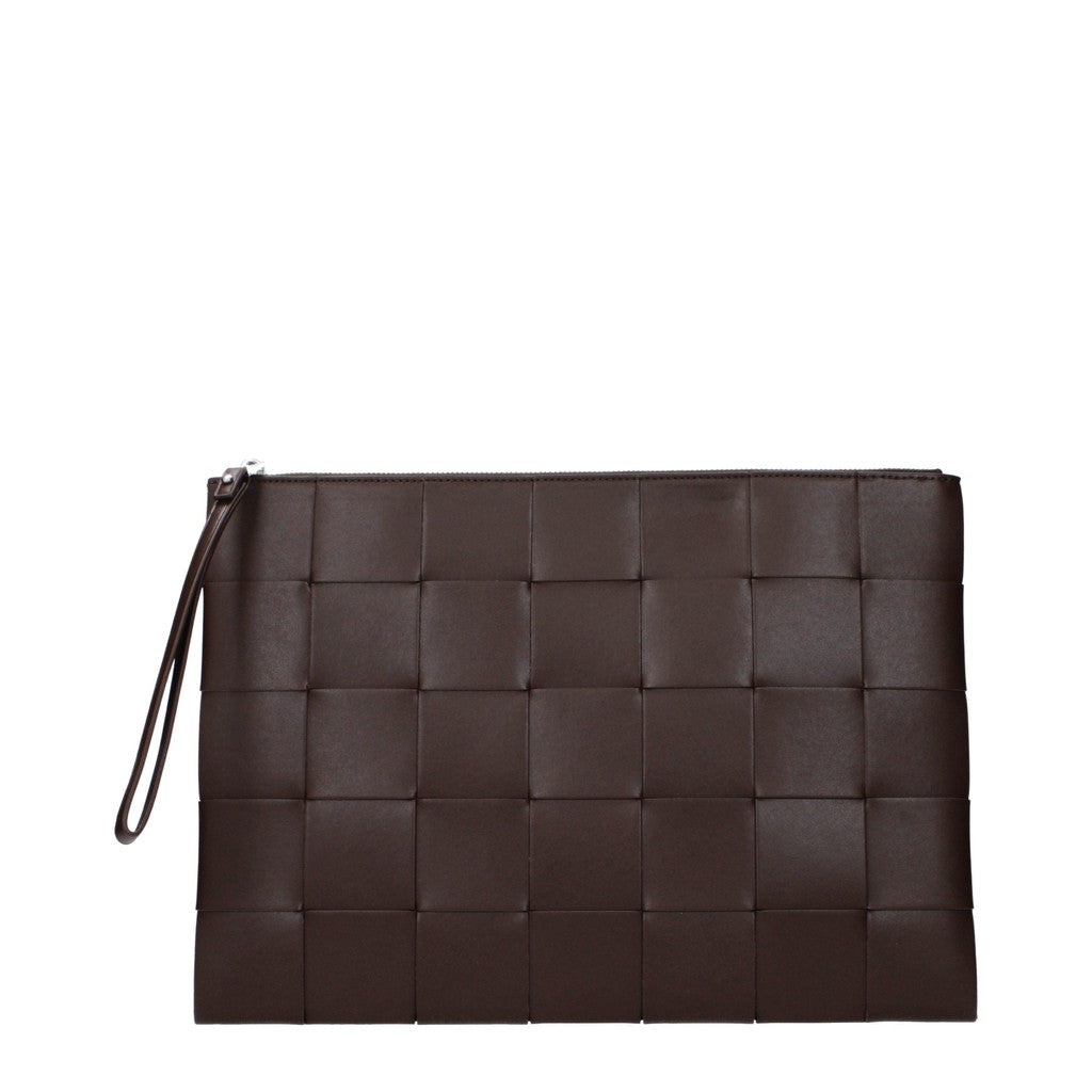 Bottega Veneta Grote clutch met ritssluiting – Bruin