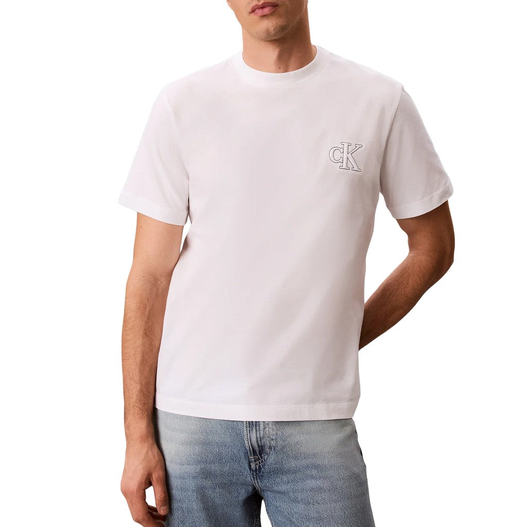 Calvin Klein T-shirt met geborduurd logo – Wit