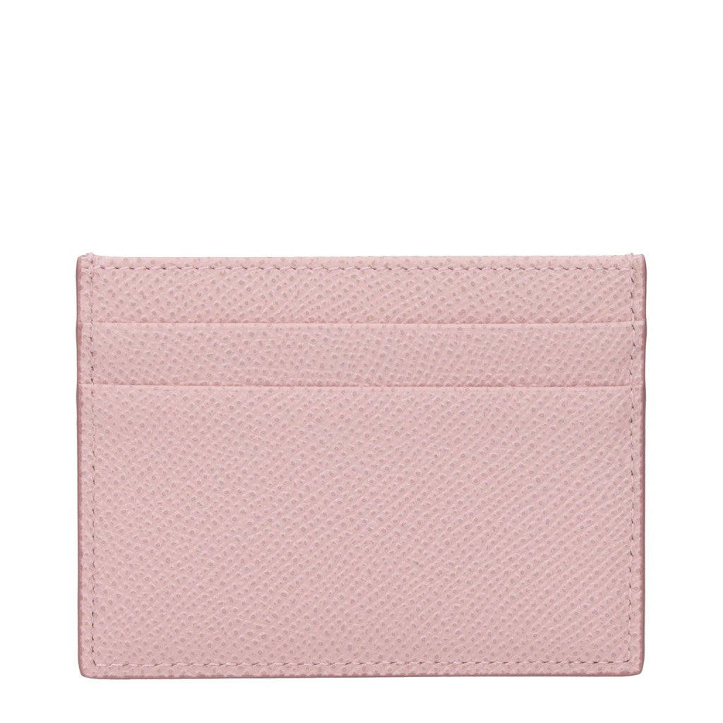 Dolce & Gabbana Kaarthouder met goud- en zilverkleurige details – Lichtroze