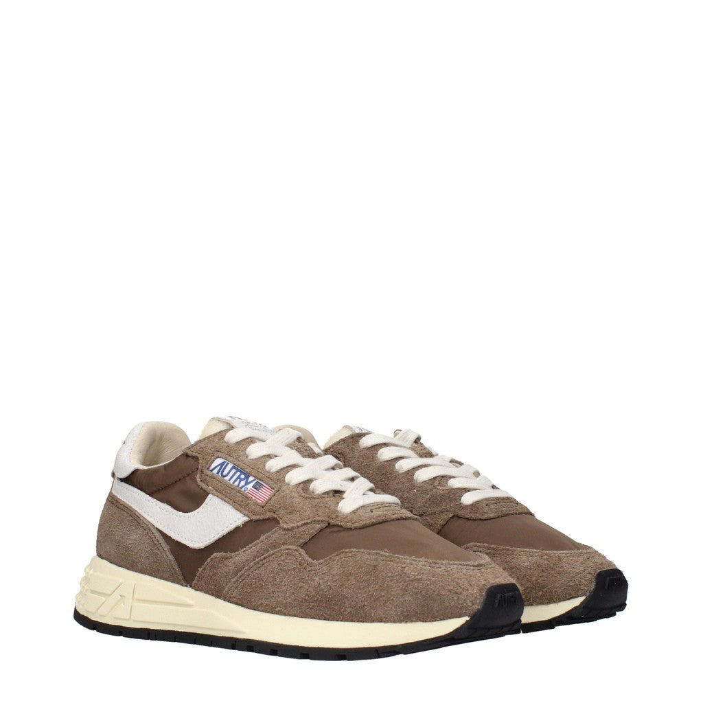 Autry Reelwind Sneakers van textiel en suède – Bruin / Wit
