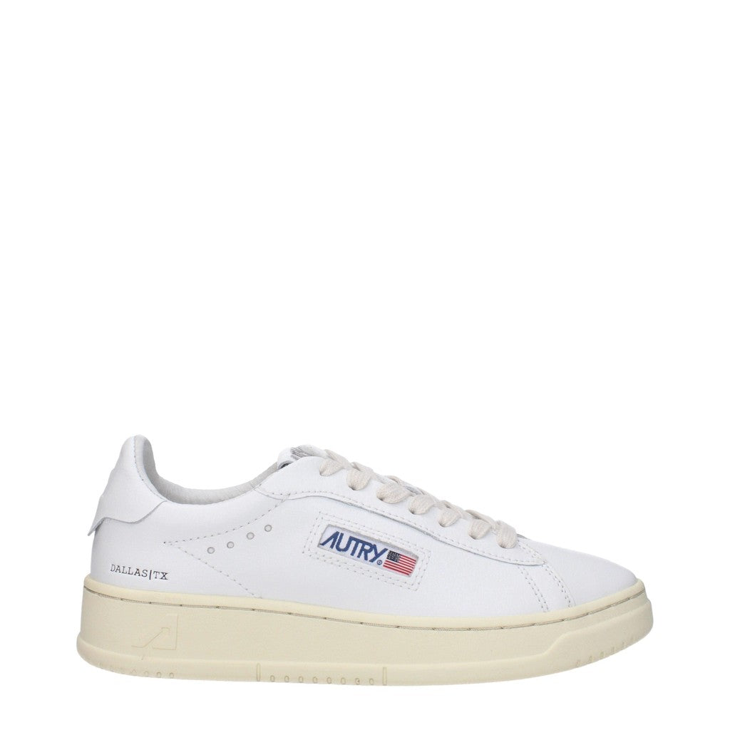 Autry Dallas Sneakers met ronde neus en rubberen zool – Wit