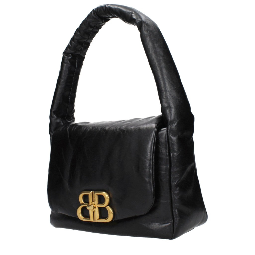 Balenciaga Monaco Schoudertas met goudkleurige details – Zwart