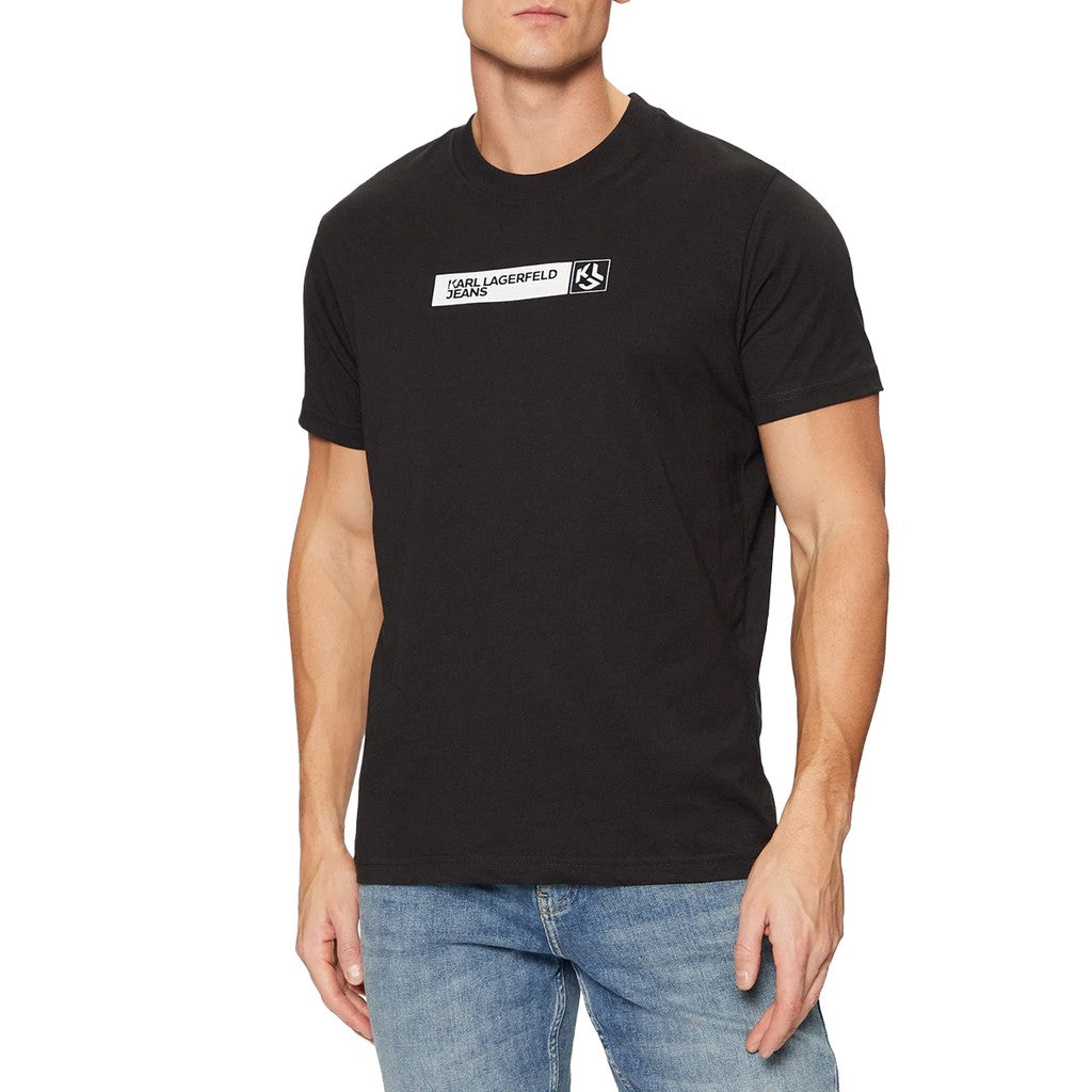 Karl Lagerfeld Slim fit T-shirt met print – Zwart
