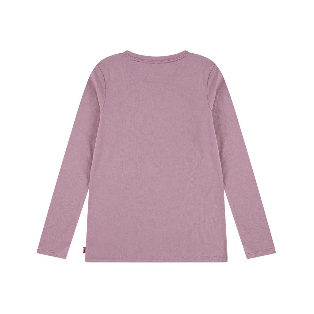 Levi's Kids T-shirt met lange mouwen en bedrukt logo – Paars