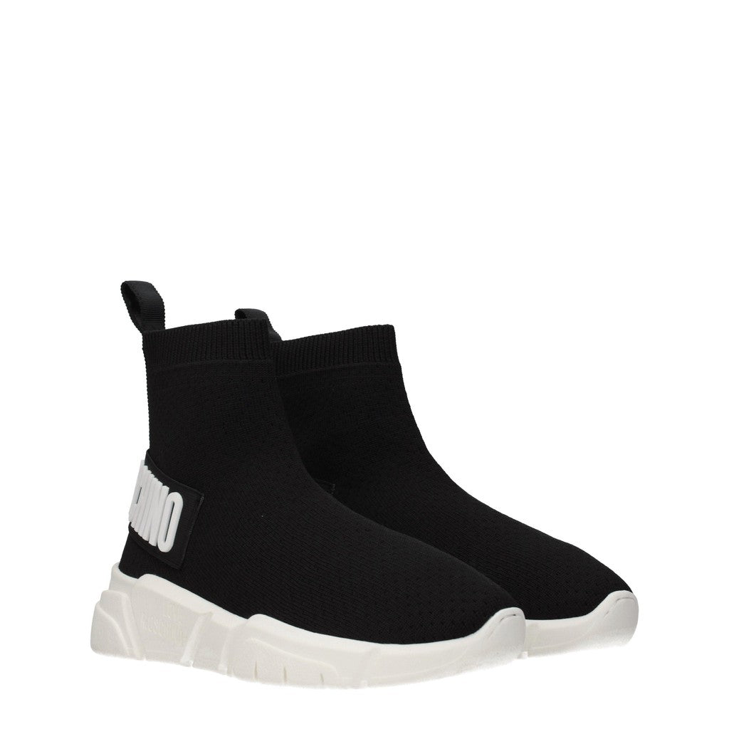 Love Moschino Stoffen sneakers met rubberen zool – Zwart