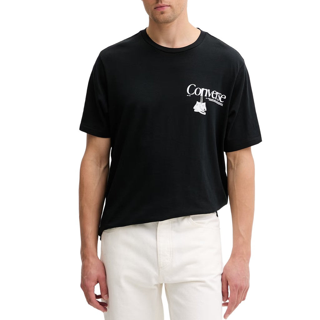 Converse T-shirt met print en bedrukt logo – Zwart