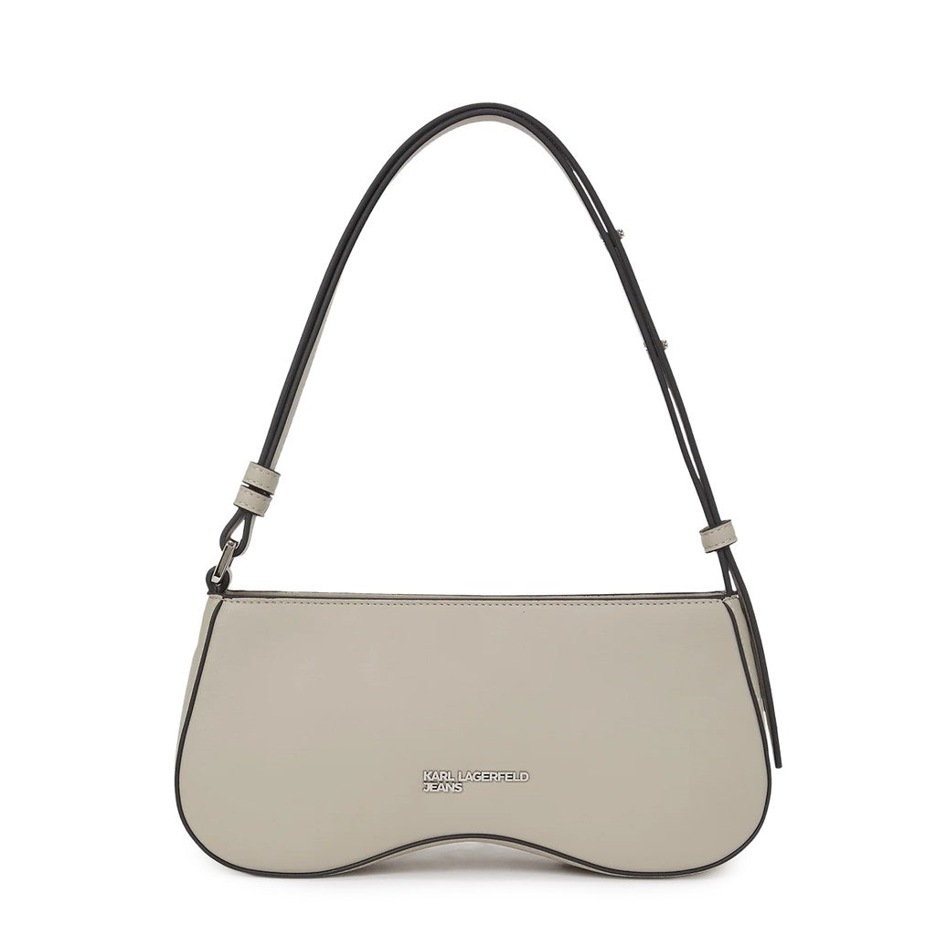 Karl Lagerfeld Schoudertas met studs en ritssluiting – Lichtgrijs