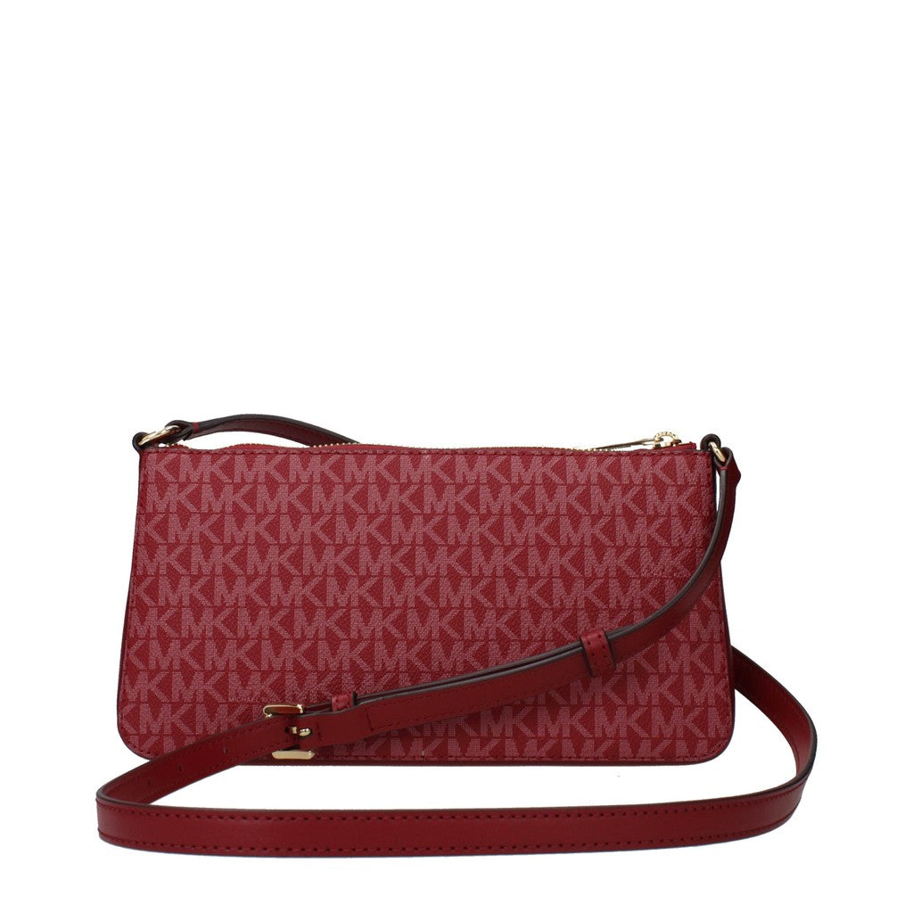 Michael Kors Arden Crossbodytas van stof en leer – Rood