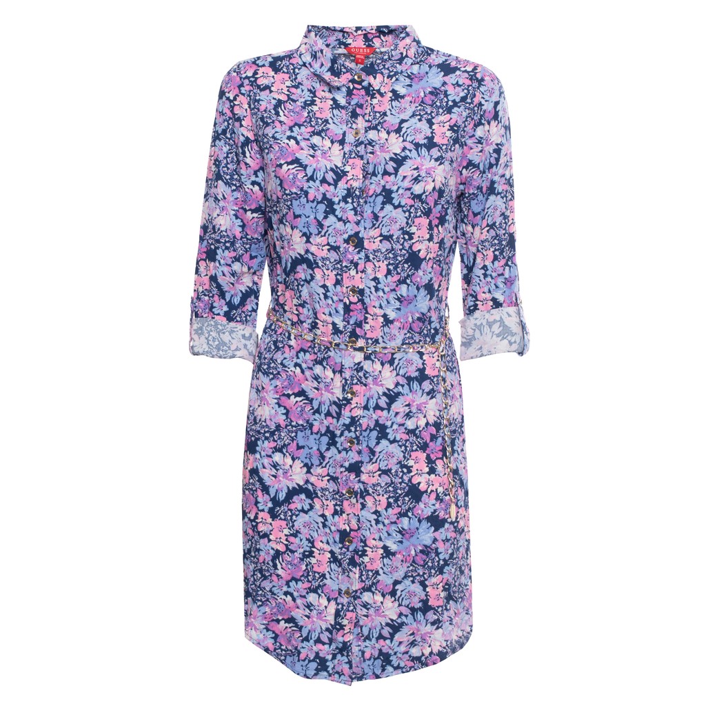 Guess Jurk met bloemendessin en ceintuur – Meerkleurig