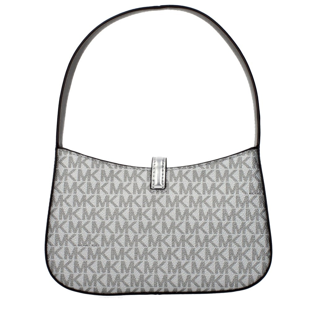Michael Kors Lyra Schoudertas van stof en leer – Zilver