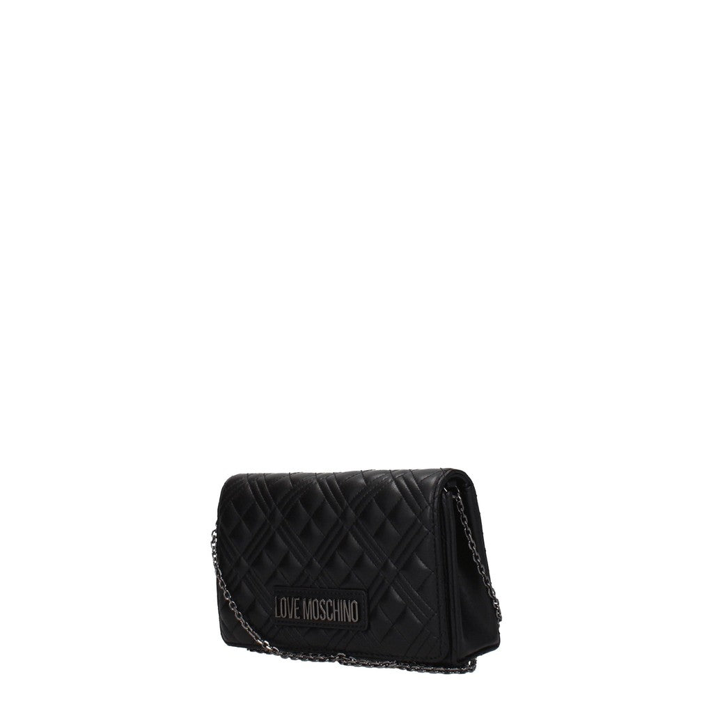 Love Moschino Compacte crossbodytas van polyurethaan – Zwart