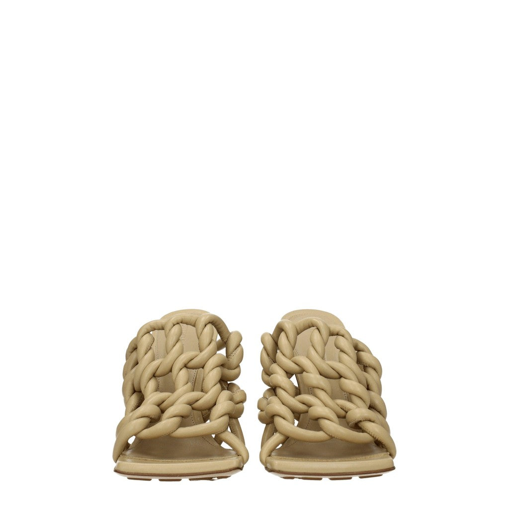 Bottega Veneta Leren sandalen met hak – Beige