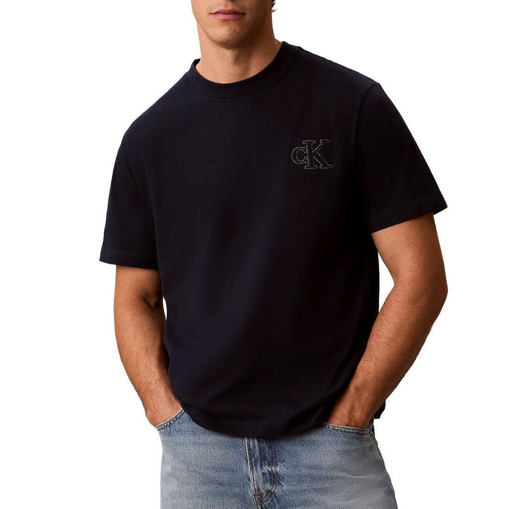 Calvin Klein T-shirt met geborduurd logo – Blauw