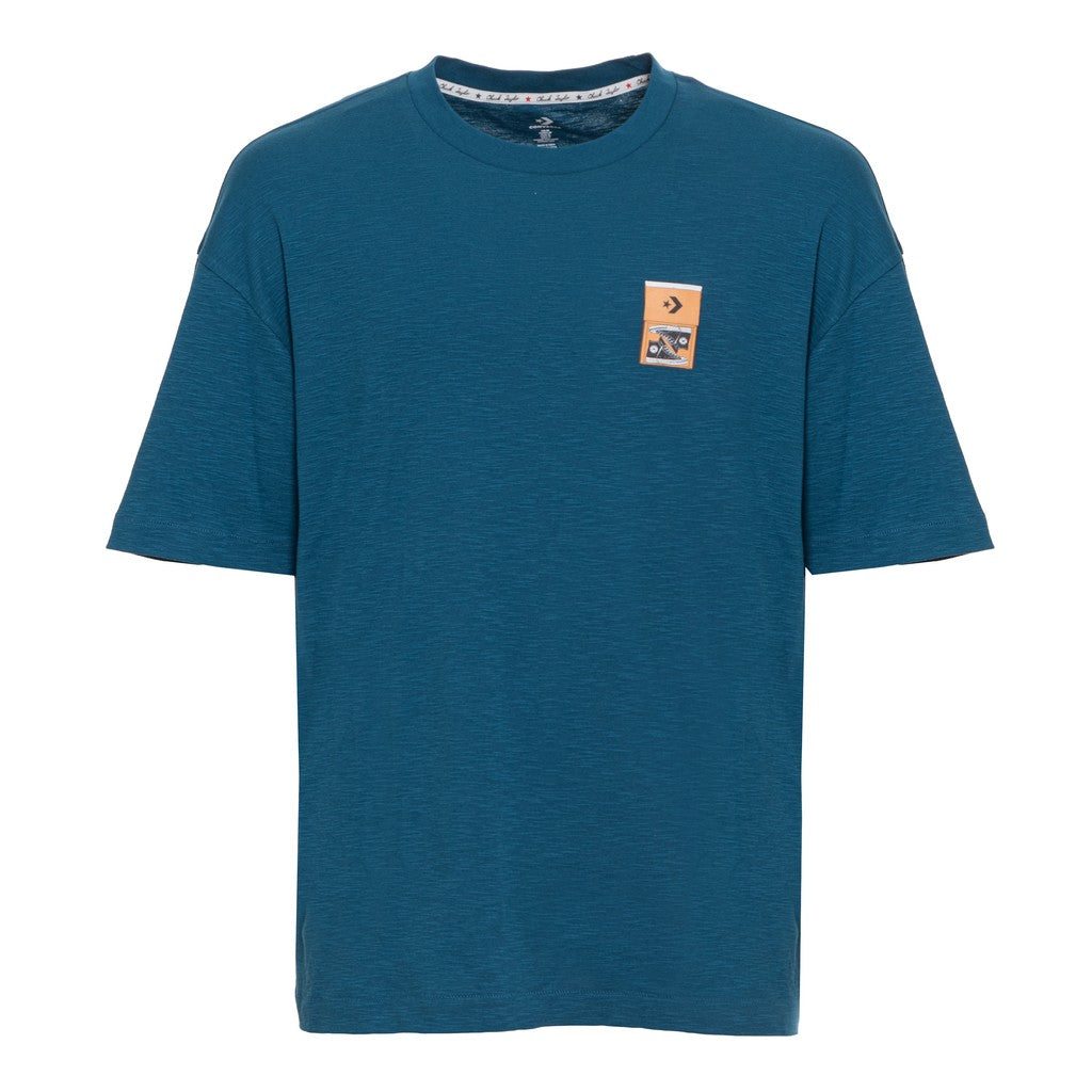 Converse T-shirt met ronde hals en bedrukt logo – Blauw