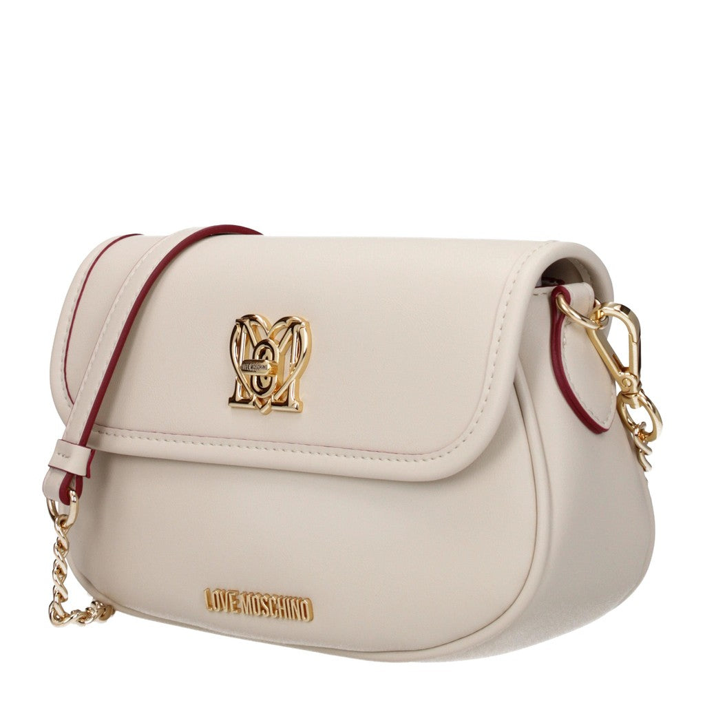 Love Moschino Compacte schoudertas met goudkleurige details – Ivoor