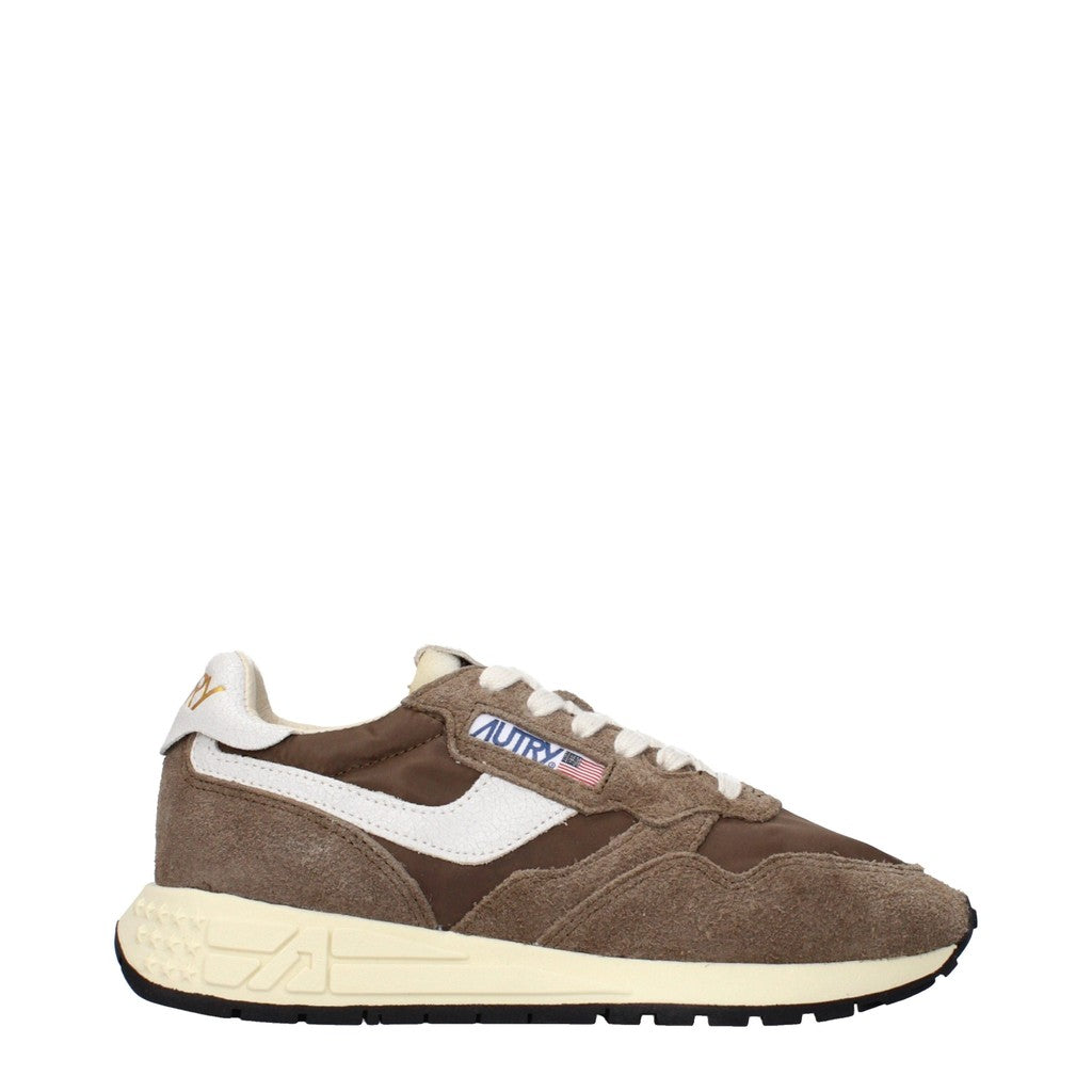 Autry Reelwind Sneakers van textiel en suède – Bruin / Wit