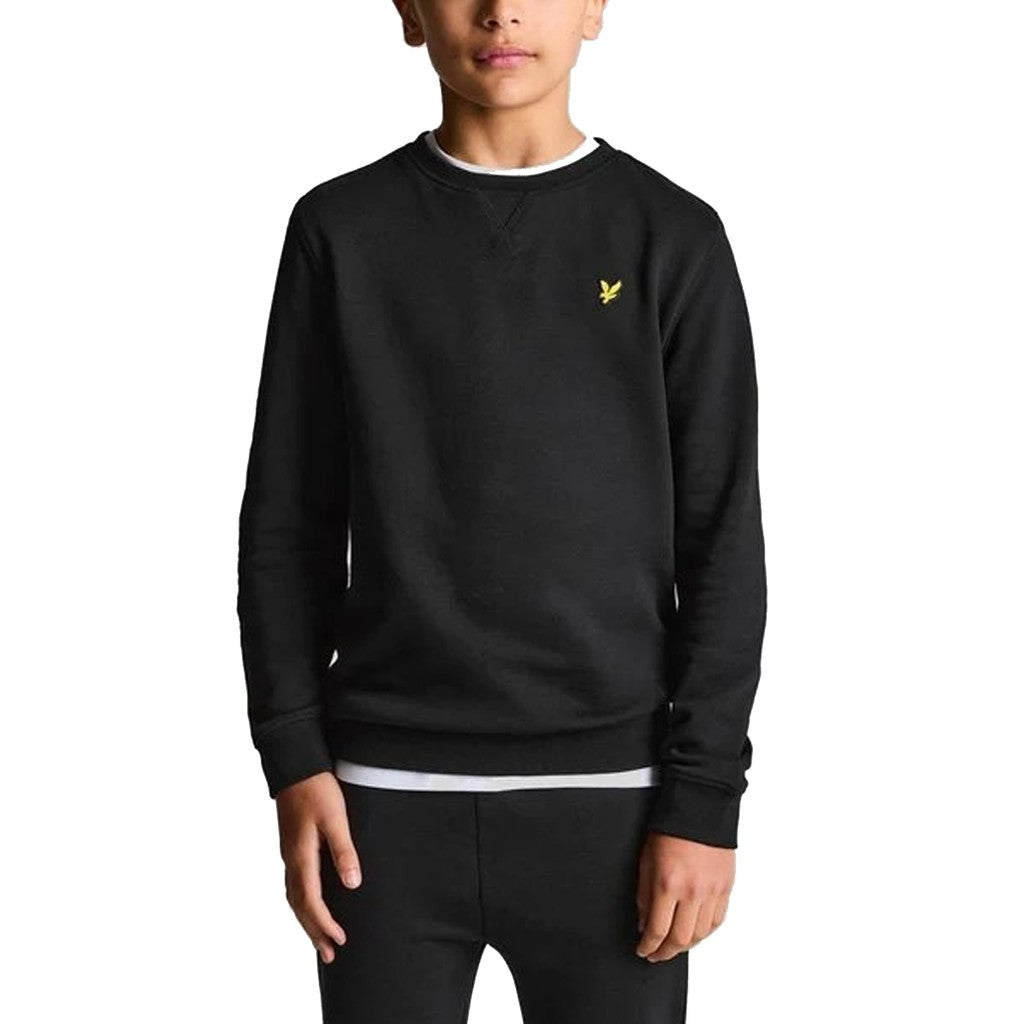Lyle & Scott Kids Sweater met geborduurd logo – Zwart