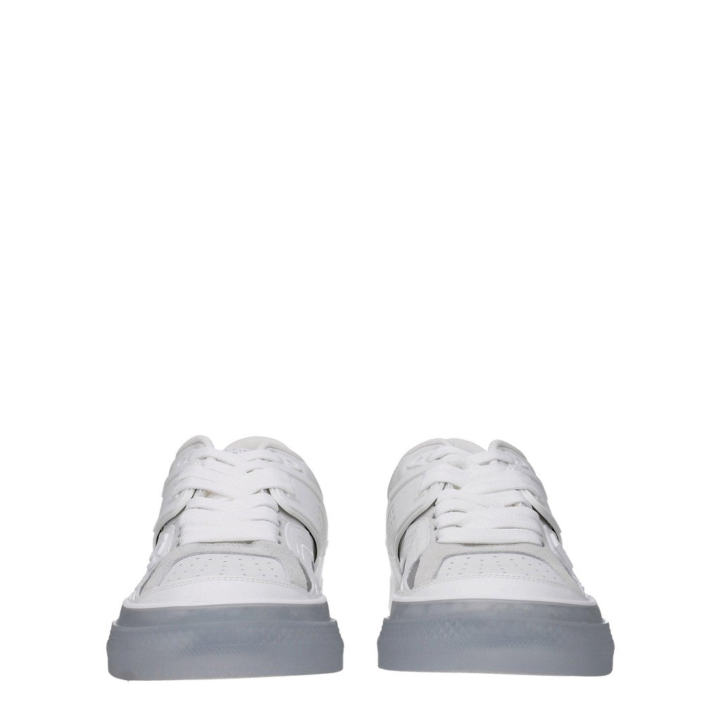 Dolce & Gabbana Sneakers van leer, suède en stof – Wit / Zilver