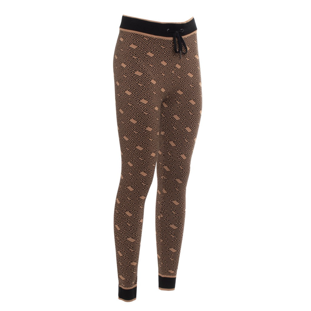 Guess Broek met dessin en trekkoord in de taille – Bruin / Beige