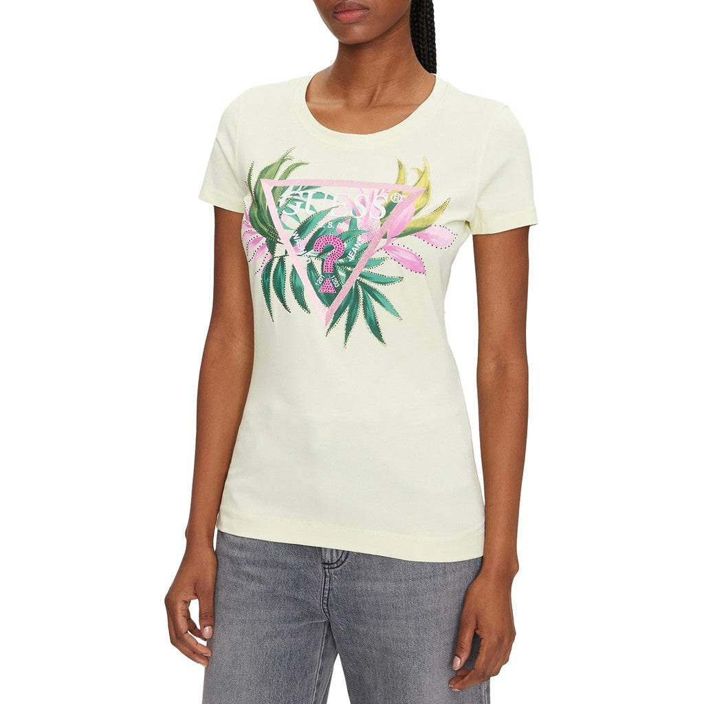 Guess T-shirt met logoprint Dames – Limegroen
