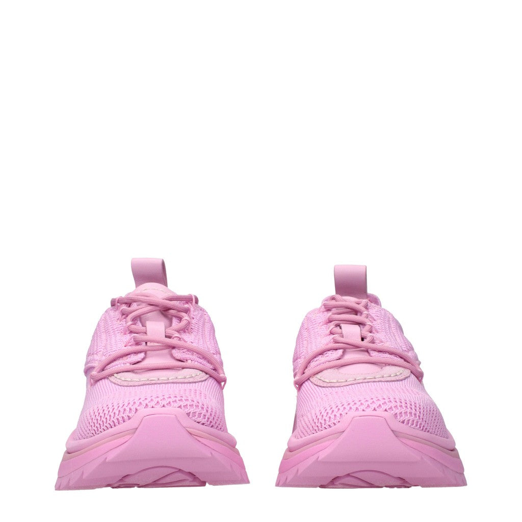 Salvatore Ferragamo Nima Knit Sneakers van stof en leer – Roze