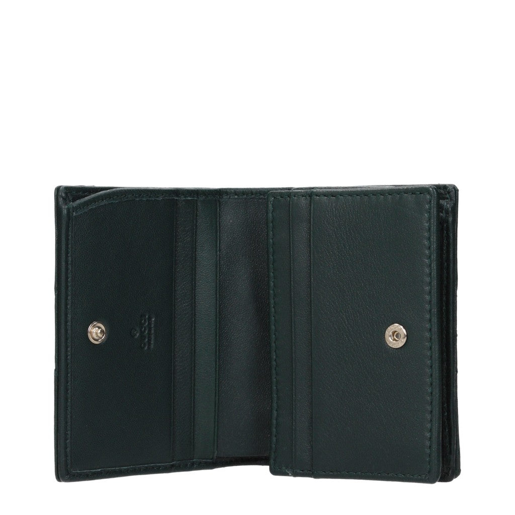 Gucci Compacte portemonnee met knoopsluiting – Donkergroen