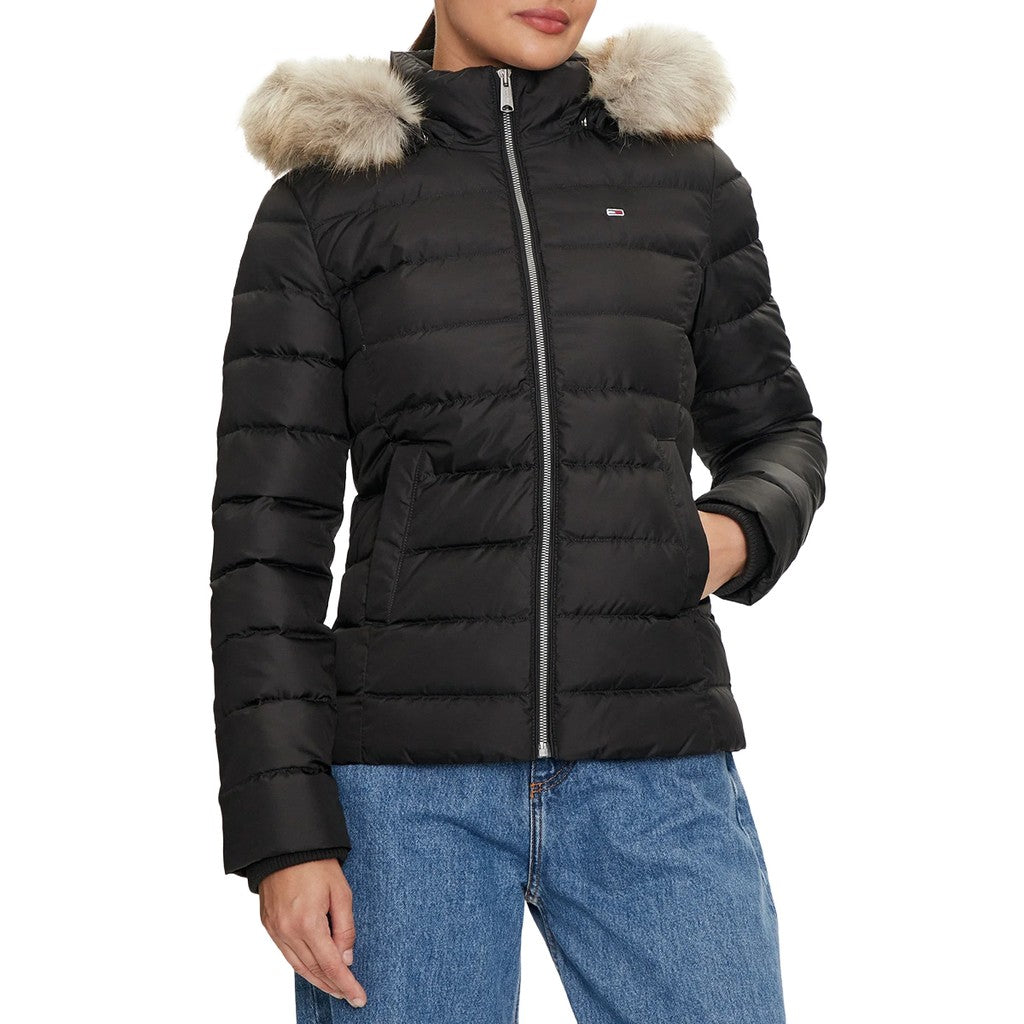 Tommy Jeans Donsjas met capuchon Dames – Zwart