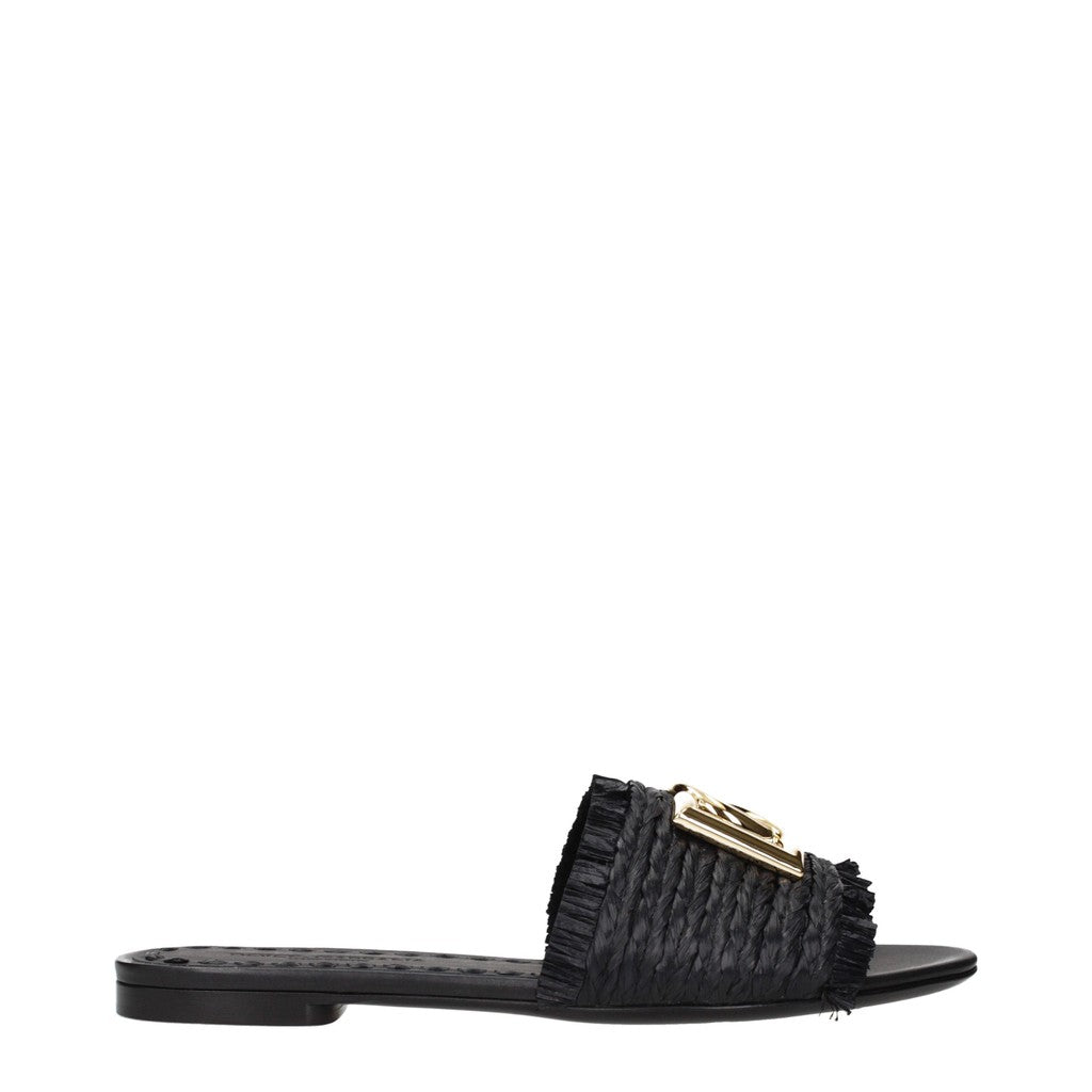 Dolce & Gabbana Sandalen met open neus en leren zool – Zwart