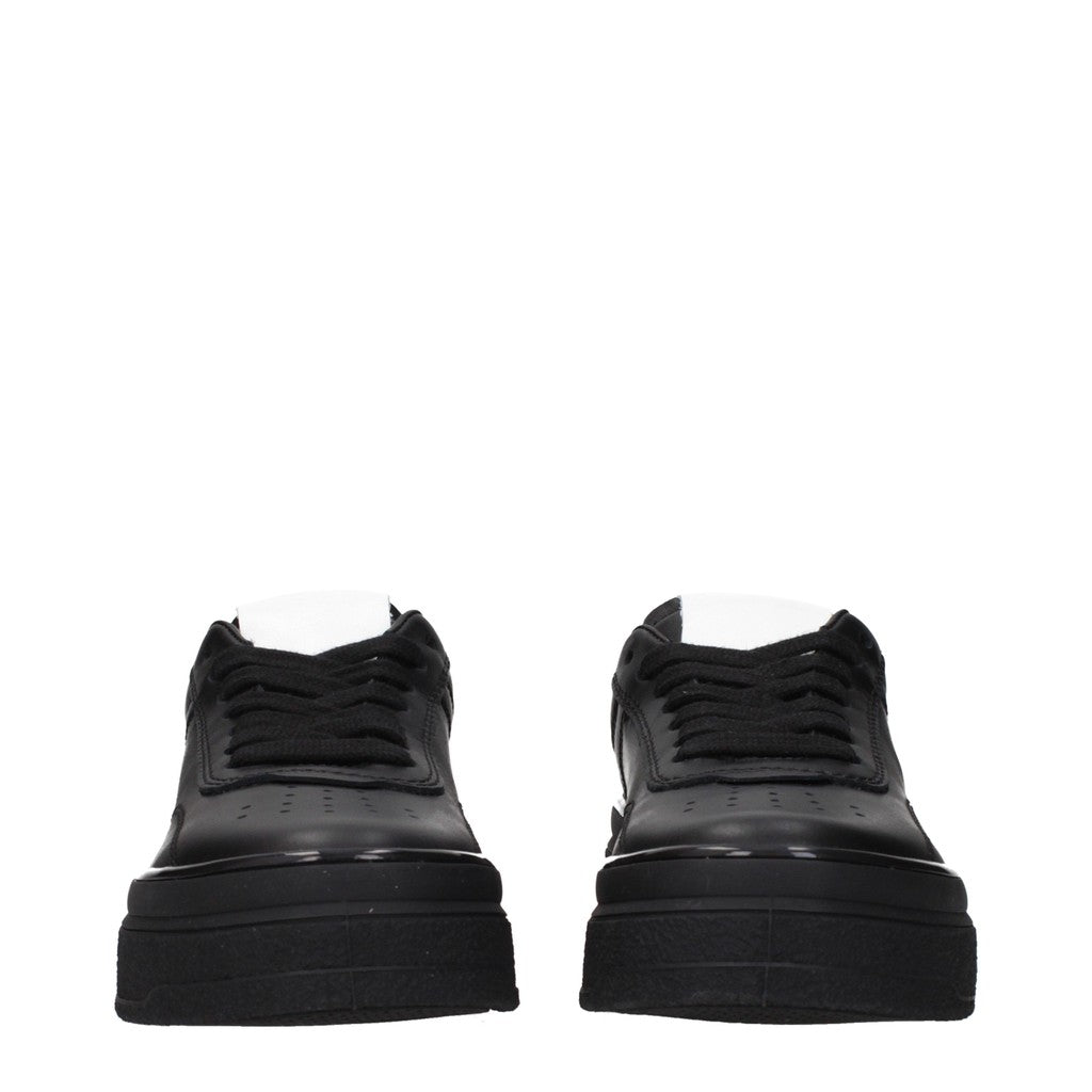 Jil Sander Sneakers met rubberen zool en ronde neus – Zwart