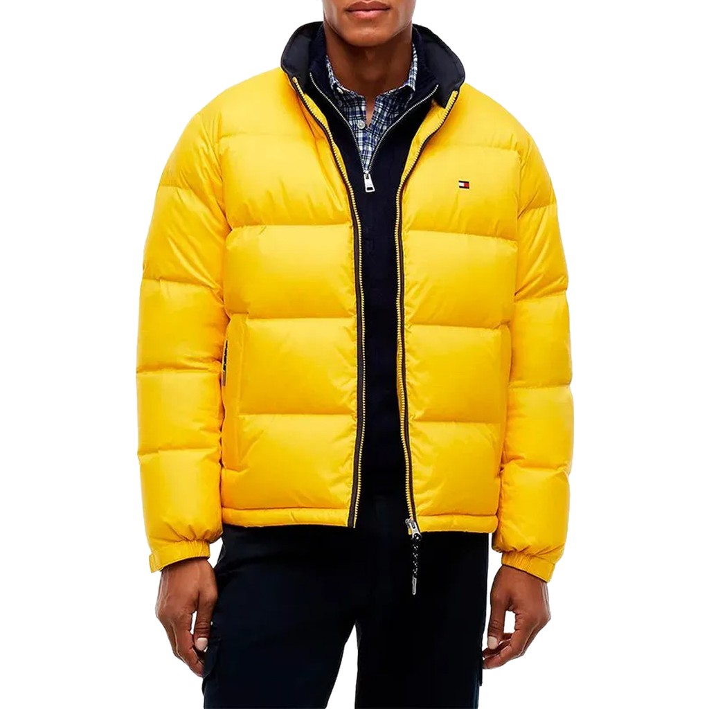 Tommy Hilfiger Donsjas met logoborduring – Geel