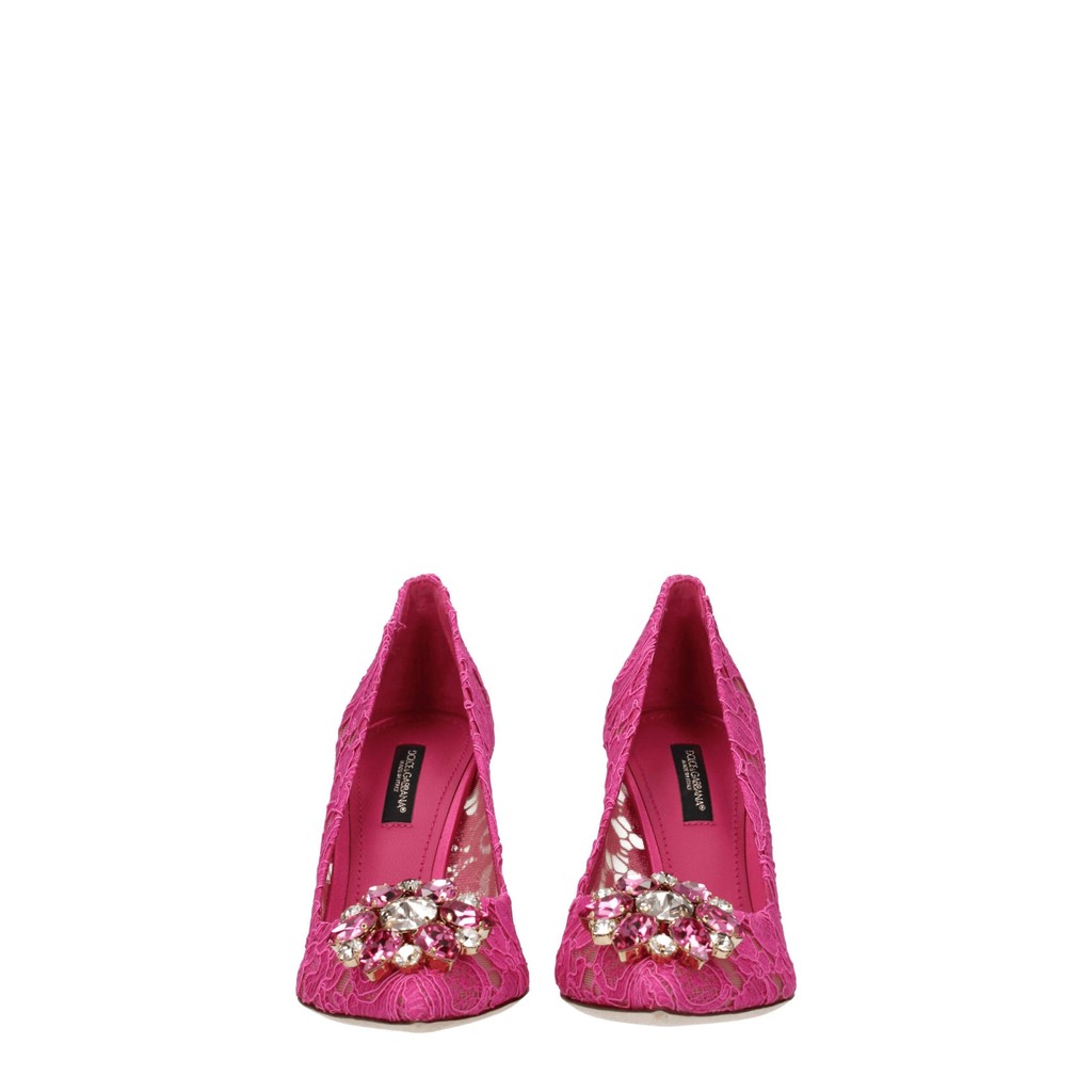 Dolce & Gabbana Stoffen pumps met puntige neus – Fuchsia