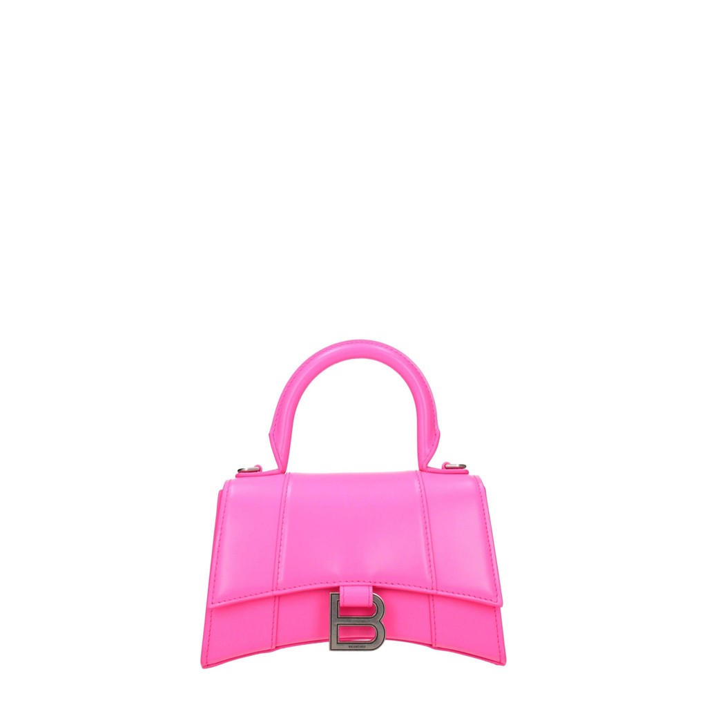 Balenciaga Hourglass XS Handtas van leer – Fluoroze