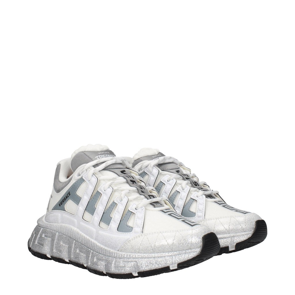 Versace Trigreca Sneakers met glitter – Wit / Zilver