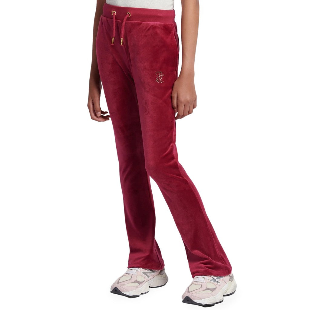 Juicy Couture Kids Chenille bootcut broek – Bordeauxrood