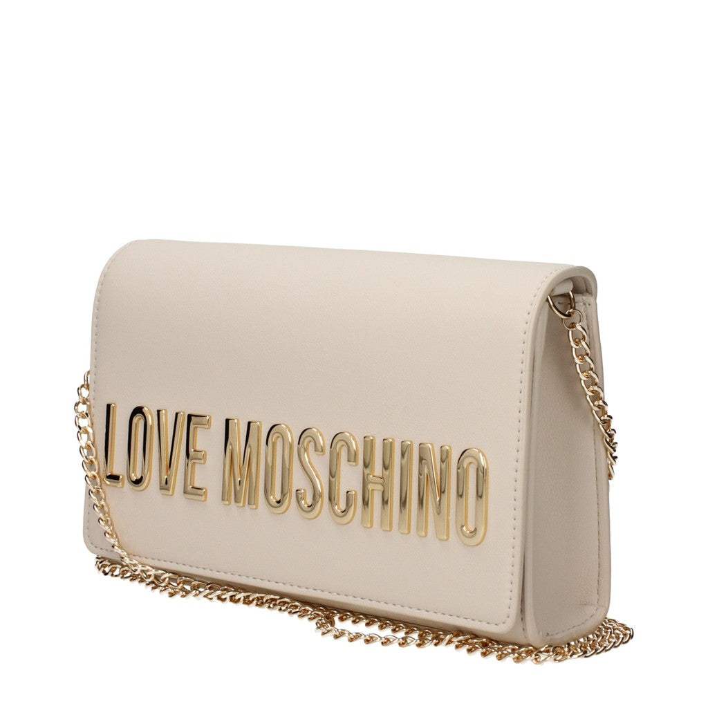 Love Moschino Compacte crossbodytas van polyurethaan – Ivoor