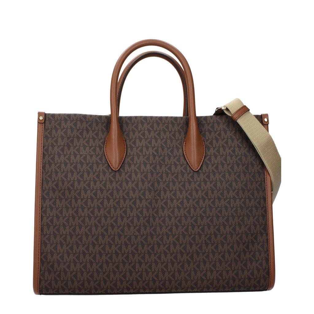 Michael Kors Mirella Shopper van stof en leer – Bruin