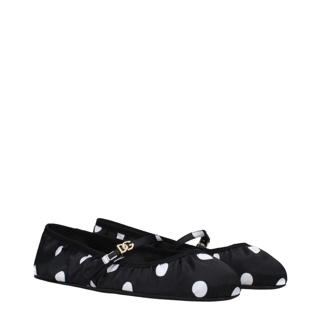 Dolce & Gabbana Ballerina's met ronde neus en leren zool – Zwart / Wit