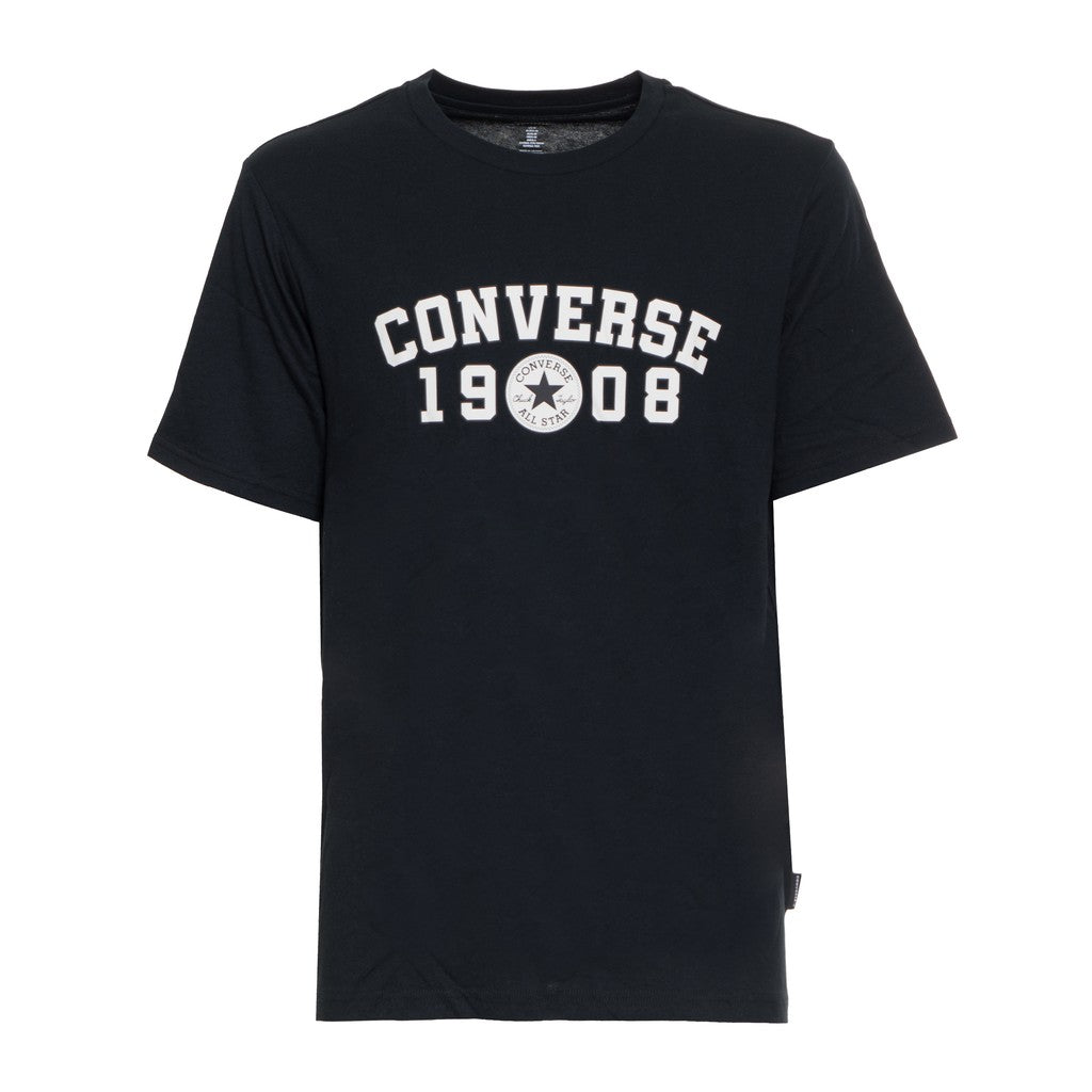 Converse T-shirt met ronde hals en bedrukt logo – Zwart