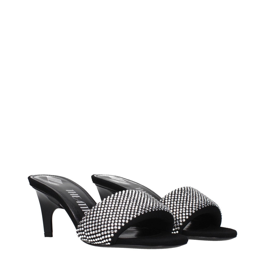 Prada Sandalen met hak en open neus – Zwart / Zilver
