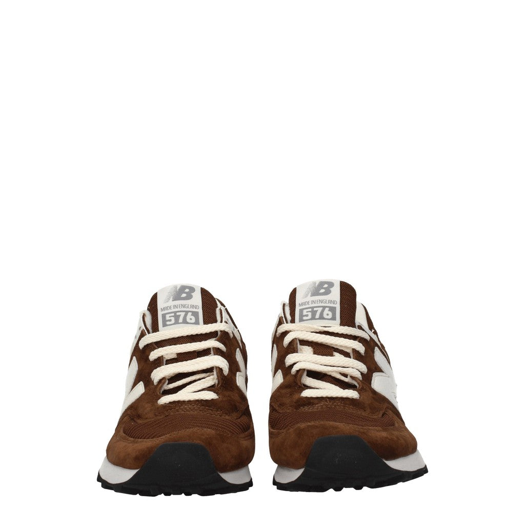 New Balance 576 Sneakers van leer, suède en stof – Bruin / Wit