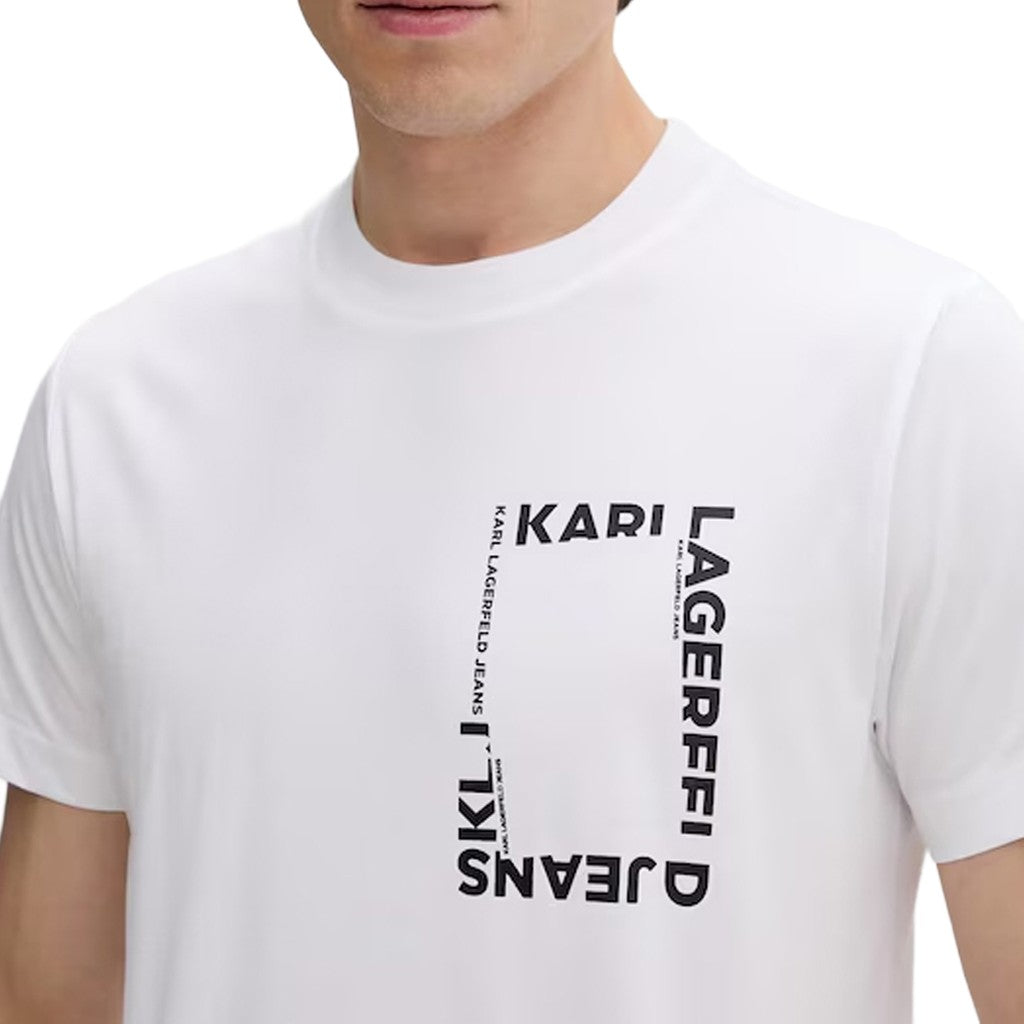 Karl Lagerfeld Slim fit T-shirt met framelogo – Wit