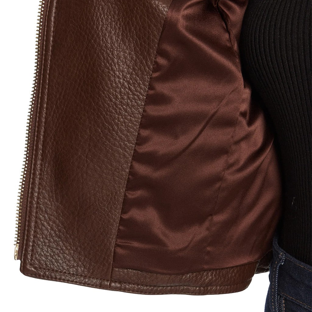 Guess Jas van imitatieleer met ritssluiting – Meerkleurig