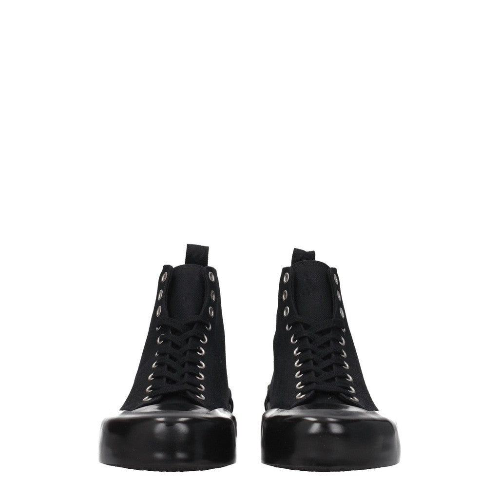 Jil Sander Sneakers van textiel met hak – Zwart
