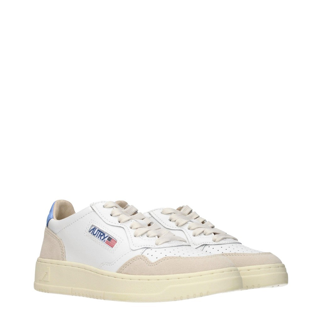 Autry Medalist Sneakers met rubberen zool – Wit / Lichtblauw