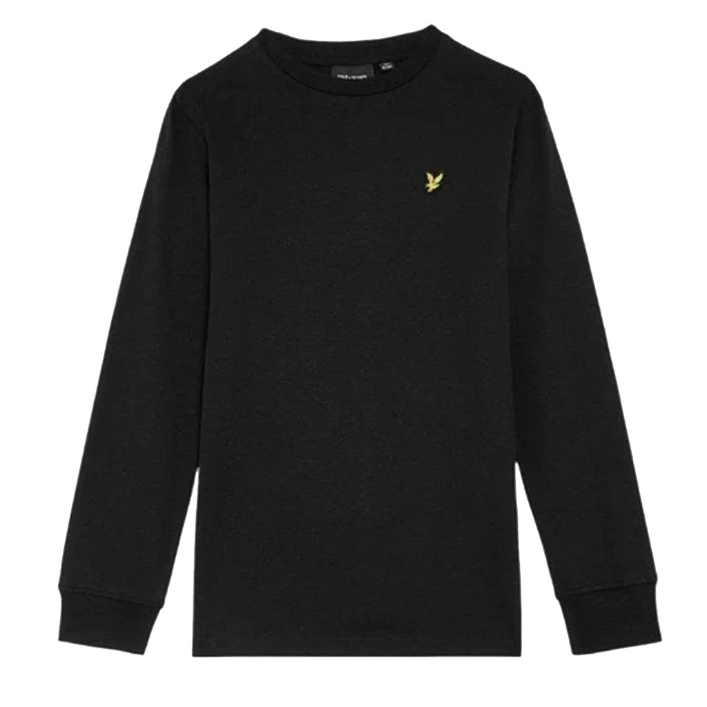 Lyle & Scott Kids T-shirt met lange mouwen en ronde hals – Zwart