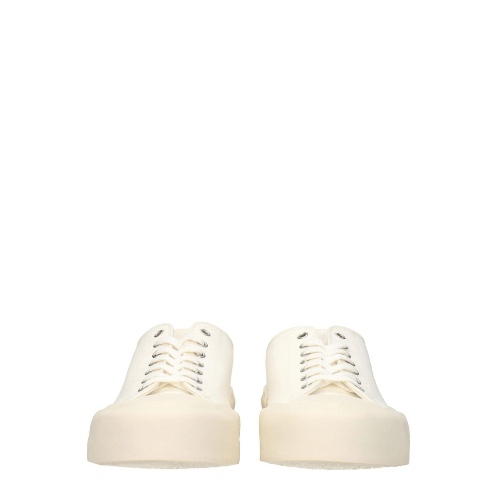 Jil Sander Sneakers van textiel met hak – Beige / Wit