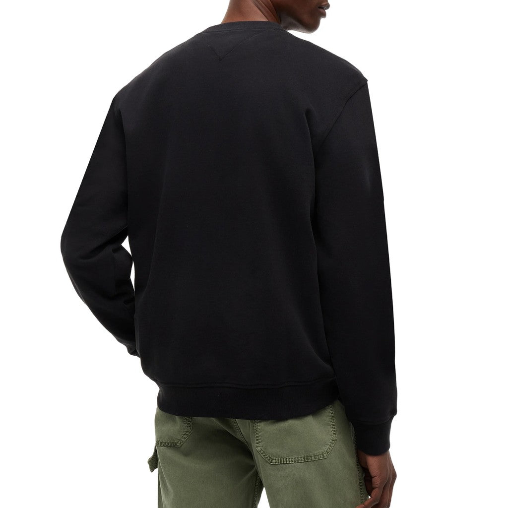 Tommy Jeans Regular Fit Sweater met bedrukt logo – Zwart
